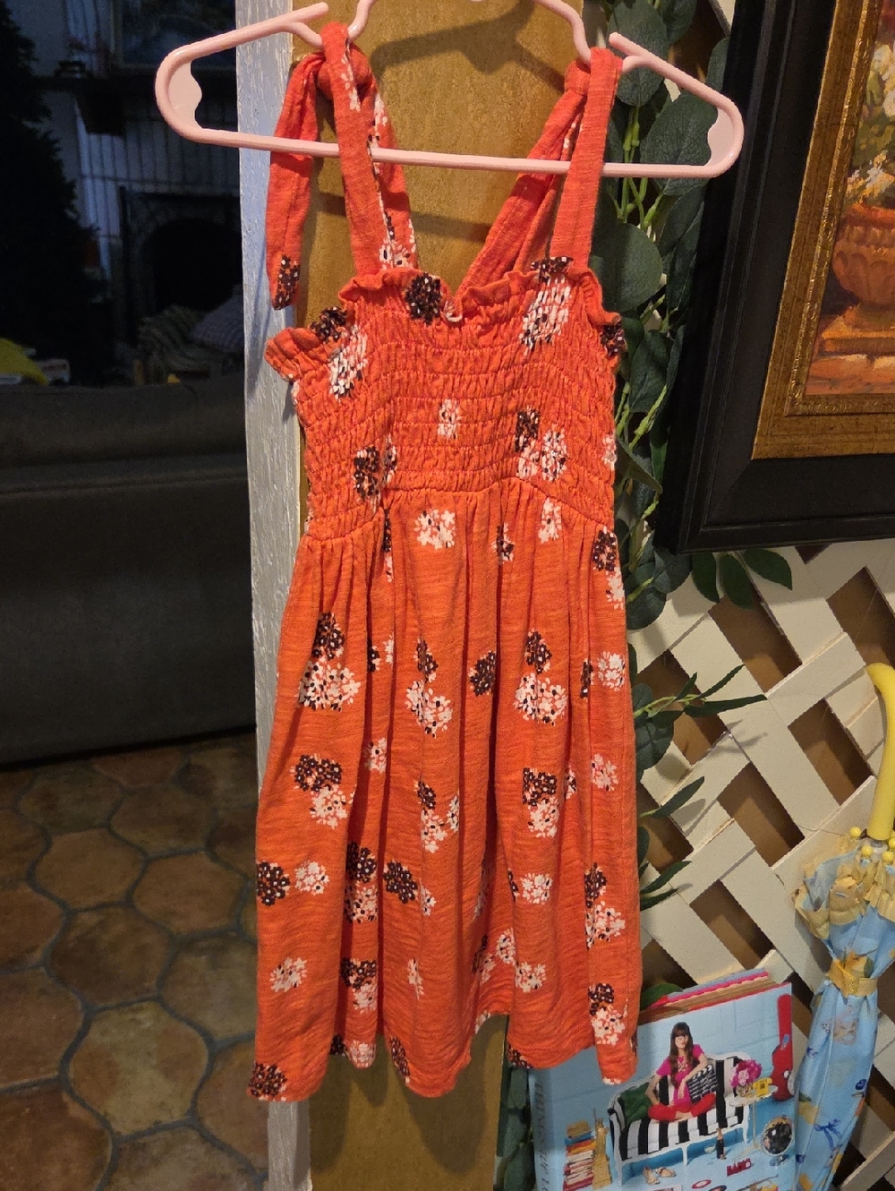 Orange Floral Smocked Sundress Toddler 4t